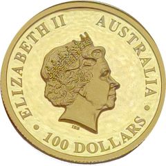 100 Dollars - Elizabeth II 4th Portrait - Wedge-tailed Eagle - High Relief Gold Proof
