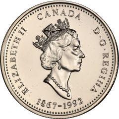 25 Cents - Elizabeth II 125th Anniversary of Canada, Mule