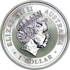 1 Dollar - Elizabeth II 4th Portrait - Year of the Goat - Silver Bullion Coin