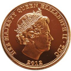5 Pounds - Elizabeth II Saint George and the dragon, gold plated