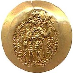 Dinar - Varahan Kushanshah II - Peroz III 3rd version, Kushano-Sassanian style, unknown mint