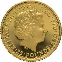25 Pounds - Elizabeth II 4th portrait, 1/4 oz Fine Gold