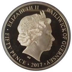 50 Pence - Elizabeth II Platinum Wedding - The Honeymoon Portrait 1947