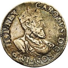 1 Silver Gulden `Karolus` - Charles V Late type