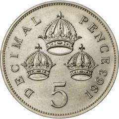 5 Decimal Pence Uniface Pattern