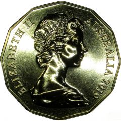 50 Cents - Elizabeth II 2nd Portrait - Dodecagonal type - Gold Plated