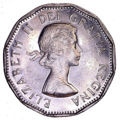 5 Cents - Elizabeth II 1st portrait, nickel