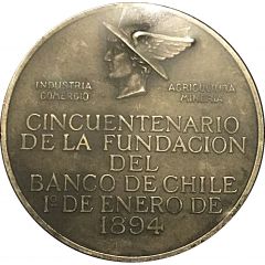 Medal - 50th Anniversary of Bank of Chile