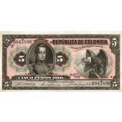 5 Pesos overprint
