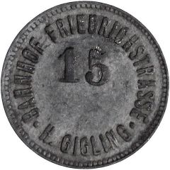 15 Pfennigs - Berlin Bahnhof Friedrichstrasse H. Gigling