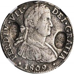 8 Reales - Ferdinand VII Santa Marta, Countermarked
