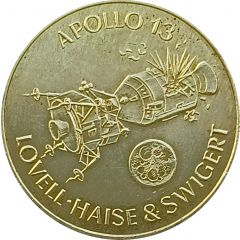 Shell Token - Man in Flight #21 - Lovell, Haise and Swigert, Apollo 13, 1970