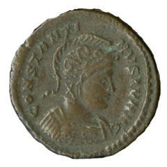 Nummus - Constantinus II Helmeted, cuirassed, right, BEATA TRANQLITAS, PLON, Londinium