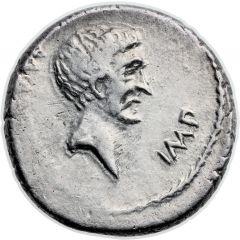 Denarius - Mark Antony M•ANTONI IMP / III VIR R•P•C