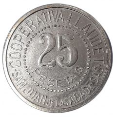 25 Pesetas Co-operative Llaudet