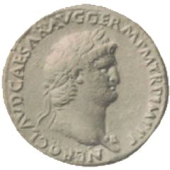 Sestertius - Nero AVGVSTI S PORT OST C, Tiber and Neptune