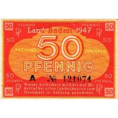 50 Pfennig Baden, French occupation
