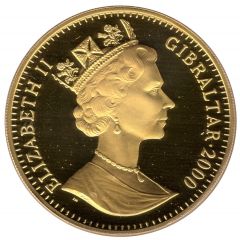 1 Crown - Elizabeth II State Visit to France, Gold Plated Silver