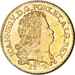 6400 Réis - João V 2nd Type of Shield, Rio de Janeiro Mint
