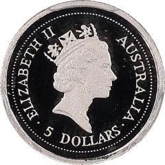 5 Dollars - Elizabeth II 3rd Portrait - Koala - Platinum