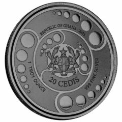 20 Cedis Aliens, Colourized & Rhodium plated