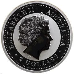 2 Dollars - Elizabeth II 4th portrait - Year of the Dragon - Silver Bullion Coin