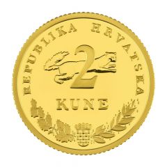 2 Kune Croatian text, Gold