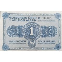 1 000 000 Mark provincial joint issue of Handelskammer, Landwirtschaftskammer and Handwerkskammer Hannover