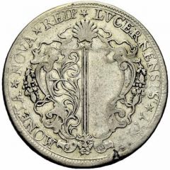 Gulden Baroque shield, curved inscription