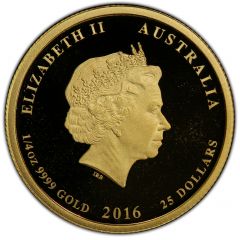 25 Dollars - Elizabeth II 4th Portrait - Year of the Monkey - Gold Bullion Coin