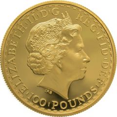 100 Pounds - Elizabeth II 4th portrait, 1 oz Fine Gold
