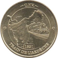 Jeton touristique - Monnaie de Paris - C.F.V. - Train de l`Ardèche - 1891