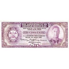 5 Dollars - George VI Purple