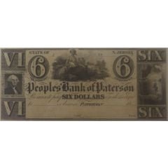 6 Dollars Peoples` Bank of Paterson