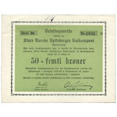 50 Kroner Great Norwegian Spitsbergen Coal Company