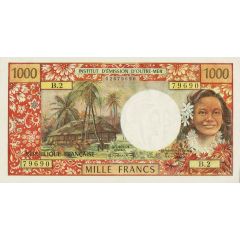 1000 Francs With `RÉPUBLIQUE FRANÇAISE` overprint