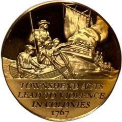 Medal - History of the American Revolution Townshend Acts Lead to Violence in Colonies