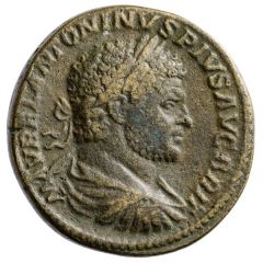 Sestertius - Caracalla P M TR P XVII IMP III COS IIII P P S C, Mars and Victory