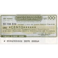 100 Lire Banca Cattolica del Veneto