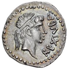 Denarius - Juba II and Cleopatra Selene Caesarea