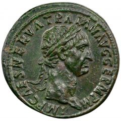 Sestertius - Trajan TR POT COS II S C, Pax