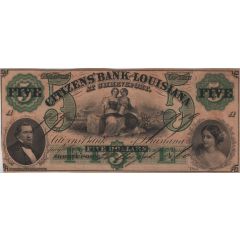 5 Dollars Citizens` Bank of Louisiana, Shreveport, Bilingual
