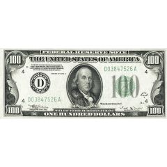 100 Dollars Federal Reserve Note, small portrait