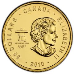 50 Dollars - Elizabeth II Hockey Player, Gold