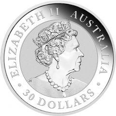 30 Dollars - Elizabeth II 6th Portrait - Australian Kookaburra - Silver Bullion Coin