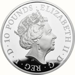 10 Pounds - Elizabeth II Lion of England, Silver Proof