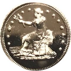 1 Gram Silver Trade Dollar Design