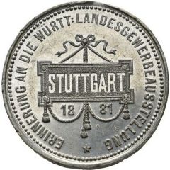 Souvenir medal of the state trade exhibition in Stuttgart