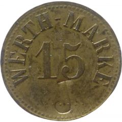 15 Pfennig Werth-Marke, Countermarked `J`