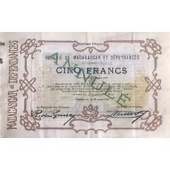 5 Francs / 1 Ariary